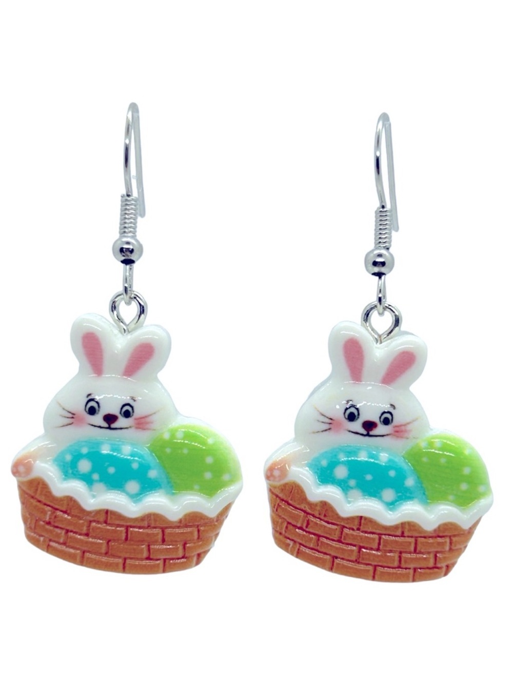 Resin Easter Bunny Easter Egg Basket Dangle Earrings Fashion Jewelry